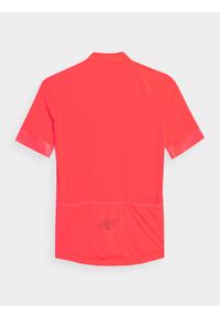 4f - Koszulka rowerowa szybkoschnąca damska. Kolor: czerwony. Materiał: dzianina. Długość rękawa: raglanowy rękaw. Sport: kolarstwo #2
