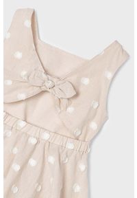Mayoral sukienka dziecięca kolor brązowy mini rozkloszowana. Typ kołnierza: dekolt w karo. Kolor: brązowy. Długość rękawa: na ramiączkach. Typ sukienki: rozkloszowane. Długość: mini #3