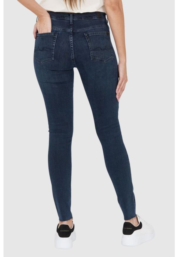7 FOR ALL MANKIND Niebieskoszare jeansy damskie HW SKINNY SLIM ILLUSION, Rozmiar 26. Kolor: niebieski