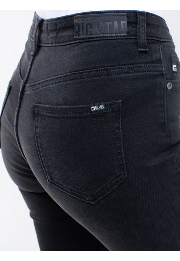 Big-Star - Jeansy damskie skinny z przetarciami czarne Adela 961. Kolor: czarny