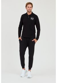 La Martina - LA MARTINA Czarny męski longsleeve polo Piquet Stretch, Rozmiar XXL. Typ kołnierza: polo. Kolor: czarny. Długość rękawa: długi rękaw #3