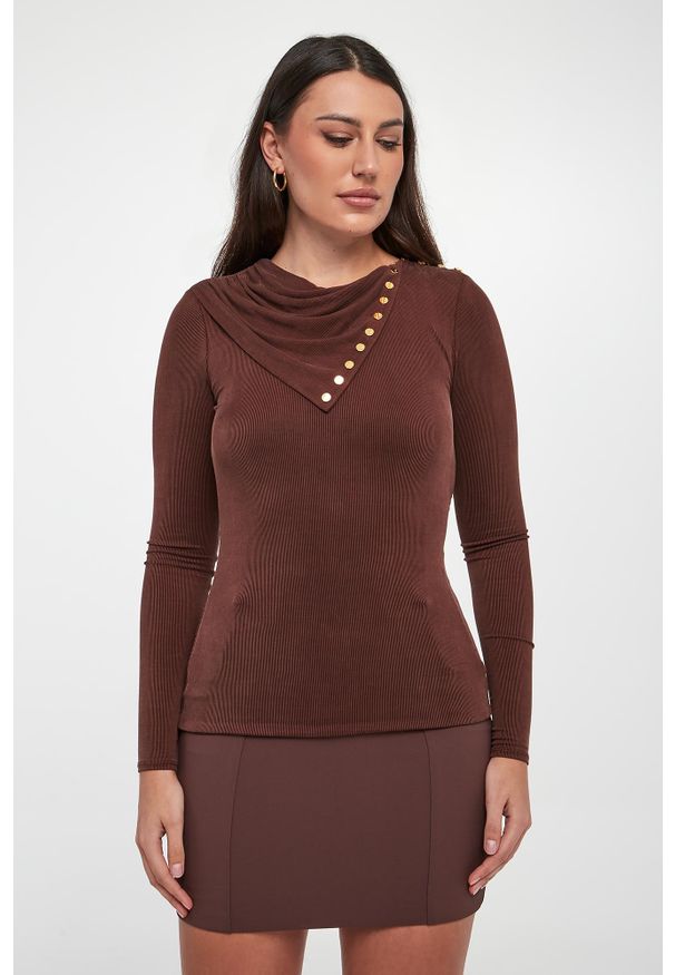 Elisabetta Franchi - Bluzka damska w prążki ELISABETTA FRANCHI. Wzór: prążki