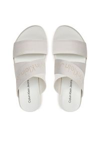 Calvin Klein Jeans Klapki Flatform Sandal Webbing In Mr YW0YW01361 Biały. Kolor: biały