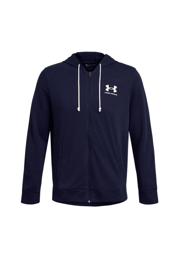 Bluza z kapturem i zamkiem błyskawicznym Under Armour Rival Terry. Zapięcie: zamek. Kolor: niebieski, wielokolorowy, biały. Materiał: materiał, bawełna