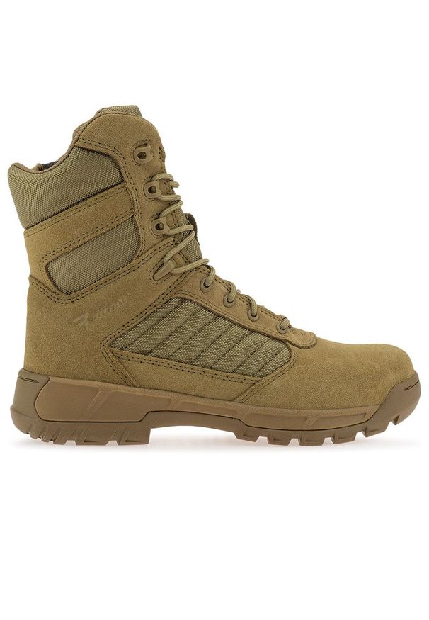 Buty Bates Tactical Sport 2 E03181 - brązowe. Zapięcie: zamek. Kolor: brązowy. Materiał: zamsz, poliester, skóra, guma. Szerokość cholewki: normalna. Sport: turystyka piesza