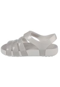 Sandały Crocs Isabella Glitter Kids Sandal 209836-0IC bezbarwne. Okazja: na plażę. Nosek buta: otwarty. Zapięcie: rzepy. Materiał: materiał. Sezon: lato #2