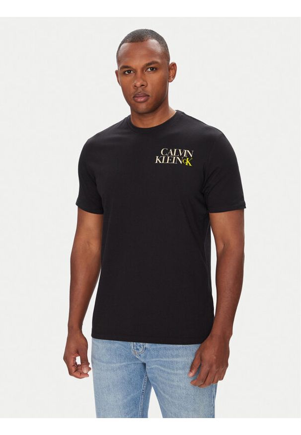 Calvin Klein Jeans T-Shirt LV04RC844G Czarny Regular Fit. Kolor: czarny. Materiał: bawełna
