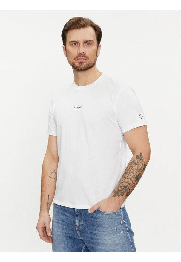 Replay T-Shirt M6795 .000.2660 Biały Regular Fit. Kolor: biały. Materiał: bawełna