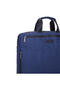 Wittchen - Męska torba na laptopa 17” z boczną kieszenią duża granatowa. Kolor: niebieski. Materiał: poliester #5