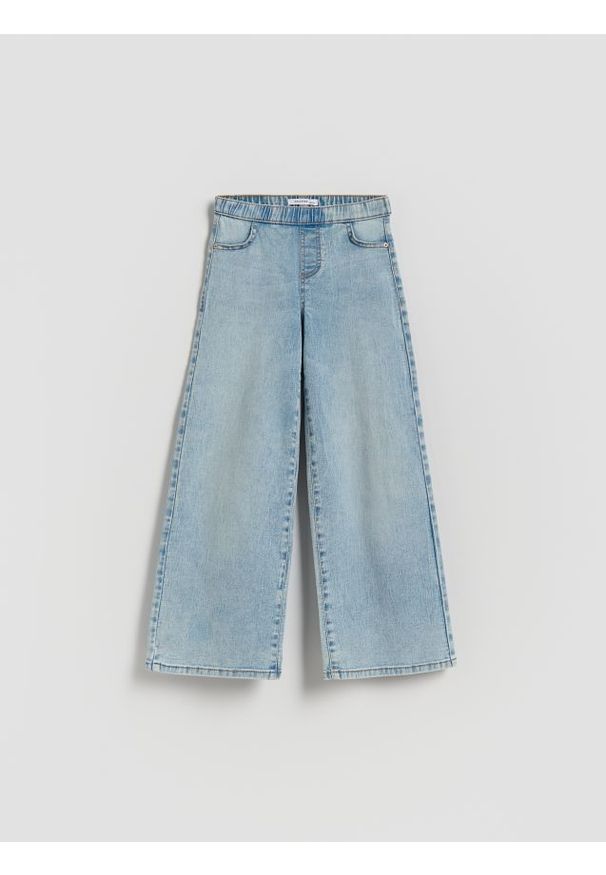 Reserved - Elastyczne jeansy wide leg - niebieski. Kolor: niebieski