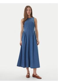 Vero Moda Sukienka jeansowa Kiara 10346411 Niebieski Regular Fit. Kolor: niebieski. Materiał: bawełna #1