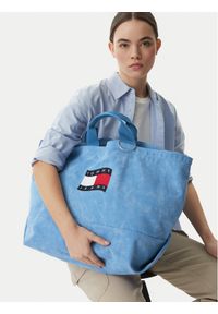 TOMMY HILFIGER - Tommy Hilfiger Torebka Wavy Flag Canvas Tote Bag AW0AW18466 Niebieski. Kolor: niebieski #1