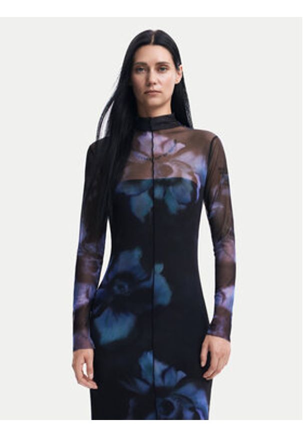 Desigual Sukienka codzienna Nueva Orleans 24WWVK54 Niebieski Slim Fit. Okazja: na co dzień. Kolor: niebieski. Materiał: syntetyk. Typ sukienki: proste. Styl: casual