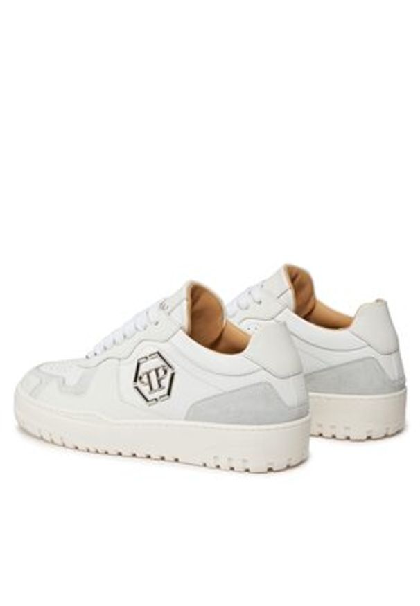 Philipp Plein - PHILIPP PLEIN Sneakersy Mix Leather Lo Top Sneakers SADS USC0545 PLE010N 01 Biały. Kolor: biały. Materiał: skóra