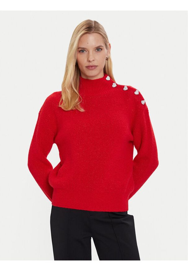 Morgan Golf 232-MSTORI Czerwony Regular Fit. Typ kołnierza: golf. Kolor: czerwony. Materiał: syntetyk