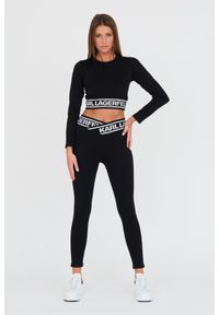 Karl Lagerfeld - KARL LAGERFELD Czarne damskie legginsy, Rozmiar L. Kolor: czarny #4