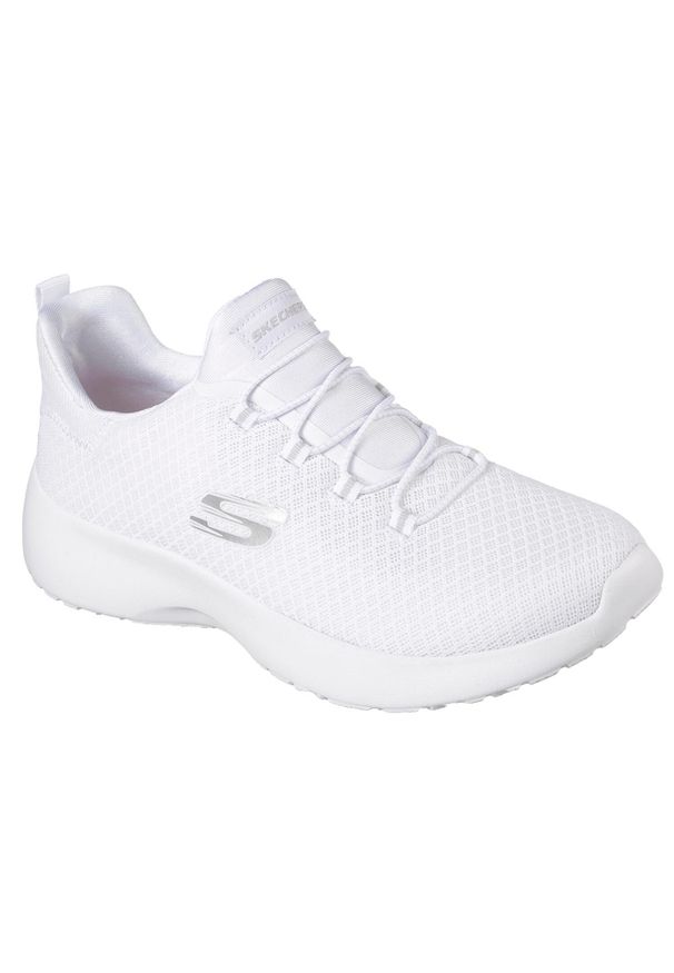 skechers - Buty do chodzenia damskie Skechers Dynamight. Zapięcie: bez zapięcia. Kolor: biały. Materiał: materiał, syntetyk, tkanina. Szerokość cholewki: normalna. Sport: turystyka piesza