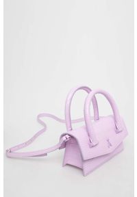 Patrizia Pepe torebka skórzana kolor fioletowy. Kolor: fioletowy. Materiał: skórzane #4