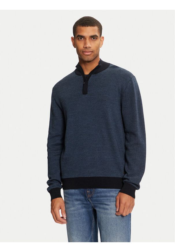 Pierre Cardin Sweter C5 51052/000/5069 Granatowy Regular Fit. Kolor: niebieski. Materiał: bawełna