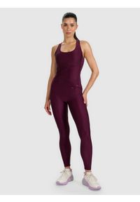4f - 4F Legginsy treningowe szybkoschnące damskie - fioletowe M. Stan: podwyższony. Kolor: fioletowy. Materiał: dzianina, materiał, syntetyk, włókno, elastan. Długość: długie. Sport: fitness, joga i pilates