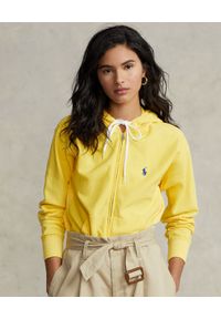 Ralph Lauren - RALPH LAUREN - Żółta bluza z kapturem z logo. Typ kołnierza: kaptur. Kolor: żółty. Materiał: bawełna, dzianina