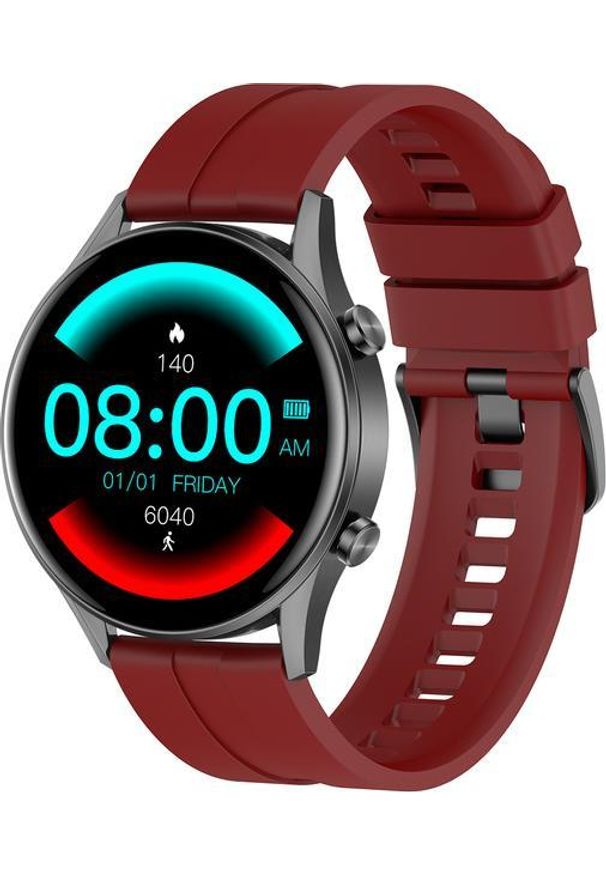 Smartwatch Gino Rossi SW019-3 Czerwony (SG014C). Rodzaj zegarka: smartwatch. Kolor: czerwony