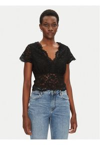 Morgan Bluzka 241-DANSA Czarny Slim Fit. Kolor: czarny. Materiał: syntetyk #1