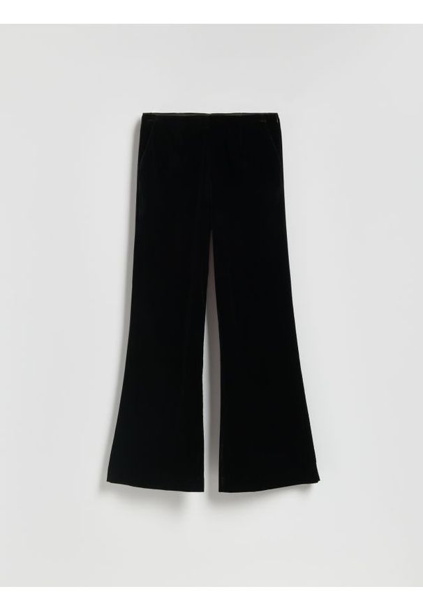 Reserved - Welurowe spodnie - czarny. Kolor: czarny. Materiał: welur