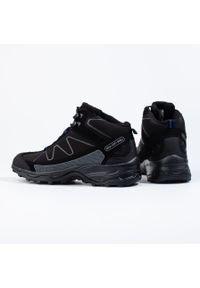 Wysokie sznurowane buty trekkingowe męskie DK czarne. Kolor: czarny. Materiał: materiał #3