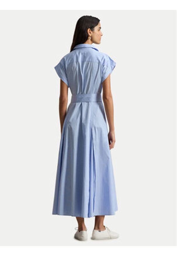 Polo Ralph Lauren Sukienka koszulowa 211A96363001 Błękitny Regular Fit. Typ kołnierza: polo. Kolor: niebieski. Materiał: bawełna. Typ sukienki: koszulowe