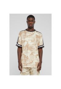 Oversizowy T-shirt z dzianiny Urban Classics AOP. Kolor: beżowy. Materiał: dzianina #1