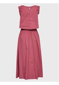 Deha Sukienka codzienna D83096 Różowy Regular Fit. Okazja: na co dzień. Kolor: różowy. Materiał: bawełna. Typ sukienki: proste. Styl: casual