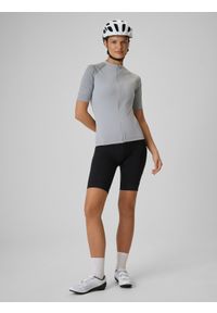 4f - 4F Koszulka kolarska damska - szara XL. Kolor: szary. Materiał: skóra, materiał, włókno, tkanina. Długość rękawa: raglanowy rękaw. Długość: długie. Sport: kolarstwo #2