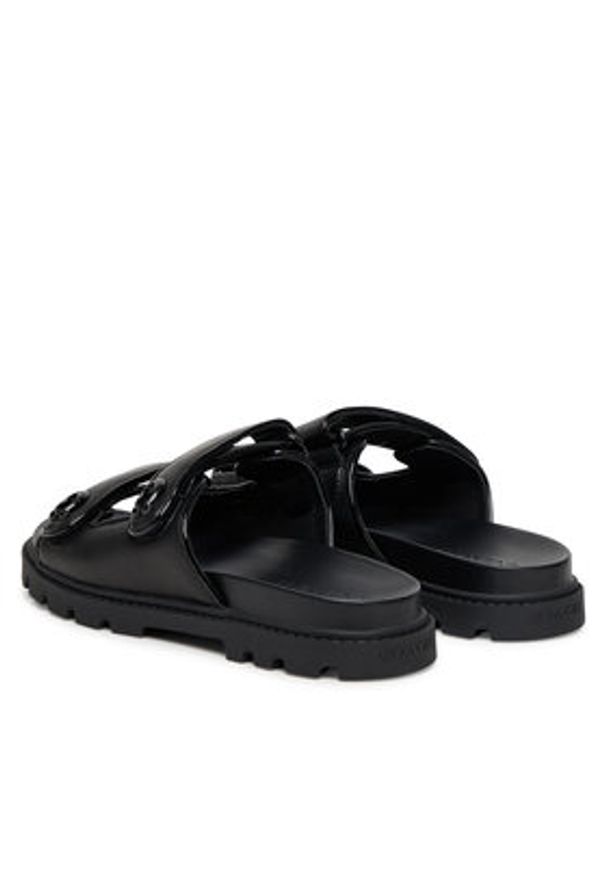 Coach Klapki Sculpted C CBO86 Czarny. Kolor: czarny. Materiał: skóra