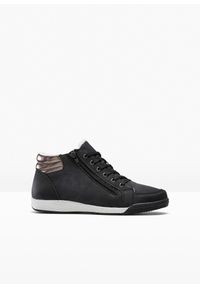 bonprix - Wysokie sneakersy z zamkiem. Zapięcie: zamek. Kolor: czarny. Materiał: materiał. Sezon: zima #1