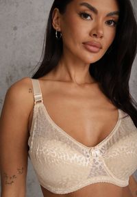 Renee - Jasnobeżowy Biustonosz Full Cup z Ramiączkami z Regulacją Posofia. Kolor: beżowy #5