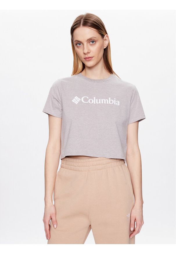 columbia - Columbia T-Shirt North Casades 1930051 Szary Cropped Fit. Kolor: szary. Materiał: bawełna