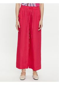 Marella Spodnie materiałowe Apogeo 2413131084 Różowy Relaxed Fit. Kolor: różowy. Materiał: len #1