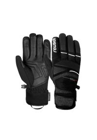 Rękawice narciarskie unisex Reusch Storm z koziej skóry softshell nieprzemakalne. Kolor: wielokolorowy, szary, biały, czarny. Materiał: softshell, skóra. Sezon: zima. Sport: narciarstwo