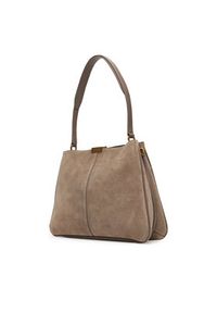 TOMMY HILFIGER - Tommy Hilfiger Torebka Casual Leather Shoulder Bag Sued AW0AW18201 Beżowy. Kolor: beżowy. Materiał: skórzane, zamszowe. Styl: casual #5