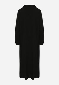 Born2be - Czarna Koszulowa Sukienka z Lnem i Wiskozą z Regulowanymi Rękawami Melvezia. Okazja: na co dzień. Kolor: czarny. Materiał: wiskoza, len. Typ sukienki: koszulowe. Styl: casual #5