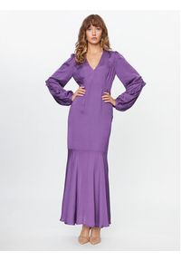 TwinSet - TWINSET Sukienka wieczorowa 232TT2171 Fioletowy Regular Fit. Kolor: fioletowy. Materiał: wiskoza. Styl: wizytowy #5