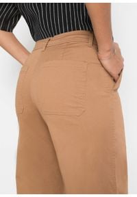 Spodnie culotte bonprix beżowy. Kolor: beżowy. Styl: elegancki #5