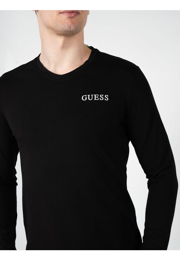 Guess Longsleeve | X2BI16KAKB1 | Mężczyzna | Czarny. Okazja: na co dzień. Kolor: czarny. Materiał: bawełna, elastan. Długość rękawa: długi rękaw. Styl: elegancki, casual