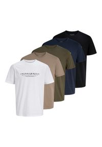 Jack & Jones Komplet 5 t-shirtów Point 12294212 Kolorowy Regular Fit. Materiał: bawełna. Wzór: kolorowy