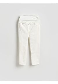Reserved - Jeansy mom fit - biały. Kolor: biały #1