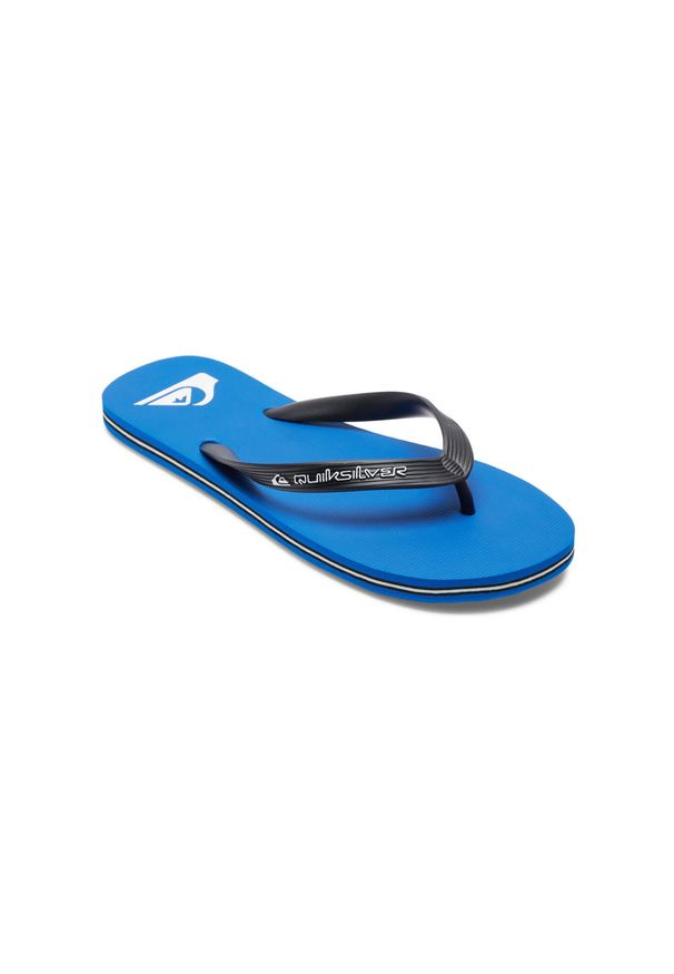 Quiksilver - Klapki dla Mężczyzn MOLOKAI CORE. Okazja: na plażę. Kolor: niebieski. Materiał: guma, syntetyk. Wzór: paski. Styl: sportowy