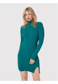 Kontatto Sukienka dzianinowa 3M7616 Zielony Slim Fit. Kolor: zielony. Materiał: wiskoza #1