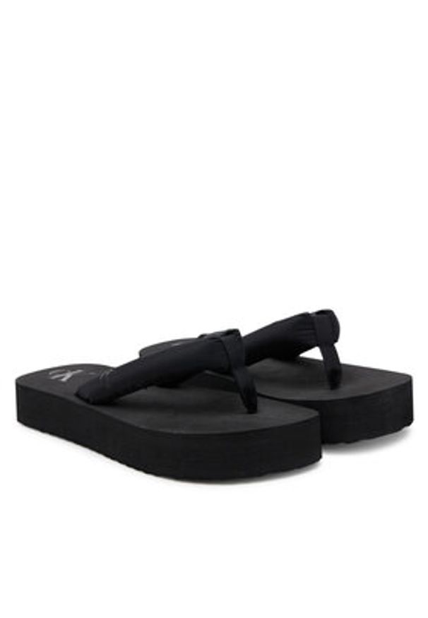 Calvin Klein Jeans Japonki Beach Sandal Flatform Ttxr Satin YW0YW01723 Czarny. Kolor: czarny. Materiał: materiał