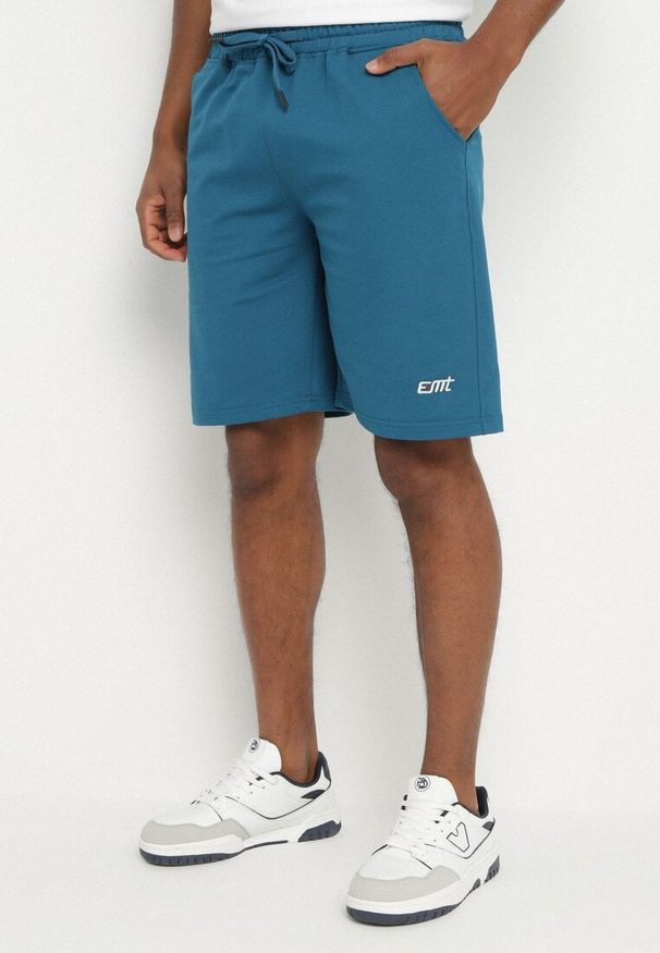 Born2be - Niebieskie Szorty z Bawełną Dresowe z Gumką w Pasie Lirasene. Okazja: na co dzień. Kolor: niebieski. Materiał: dresówka, bawełna. Styl: casual